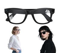 Lunettes Intelligentes HD 1080P Avec Caméra Ultra Grand Angle 8MP, Blocage De La Lumière Bleue, Commande Vocale IA, Autonomie De 8H, Wi-Fi/Bluetooth 5.3 Pour Vidéo HD Et Audio Immersif(White)