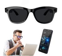 Lunettes intelligentes IA, avec caméra 500 W, ChatGPT intégré, commande vocale, Wi-Fi 4.0 + Bluetooth 5.3, lunettes de soleil avec traducteur Bluetooth intelligent, pour la musique et les appels,A