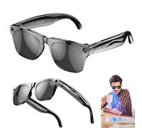 Lunettes intelligentes IA avec caméra et lampe de poche 100 MP haute définition Pixel Photo Vidéo Musique Appel Bluetooth Traduction vocale Lunettes de sport Bluetooth pour hommes femmes,White