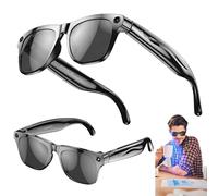 Lunettes intelligentes IA avec caméra et lampe de poche 100 MP haute définition Pixel Photo Vidéo Musique Appel Bluetooth Traduction vocale Lunettes de sport Bluetooth pour hommes femmes,Black