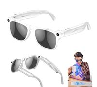 Lunettes intelligentes IA avec caméra et lampe de poche 100 MP haute définition Pixel Photo Vidéo Musique Appel Bluetooth Traduction vocale Lunettes de sport Bluetooth pour hommes femmes,Black