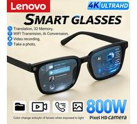 Lunettes Intelligentes IA Lenovo : Traduction IA, Caméra HD 8MP, Prise de Vue 4K, Appel Bluetooth, Enregistrement, Musique - Nouveauté 2026 White with 3 lenses
