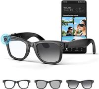 Lunettes intelligentes IA Objectif Sony 8 M,290 mAh,caméra 800 W,enregistrement vidéo 1200p/30 ips,interprétation simultanée pour l'identification d'objets Assistant vocal IA,traduction,capture HD