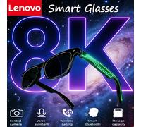 Lunettes intelligentes Lenovo 8K AI avec télécommande, appareil photo tactile, enregistrement, traducteur, assistant vocal, Bluetooth sans fil