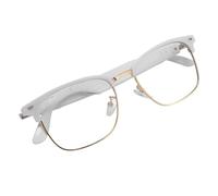 Lunettes Intelligentes, Lunettes Anti-Bleu pour Hommes Femmes, Bluetooth 5.3, Haut-Parleur intégré et Micro, Soudire Les Appels à la Musique, Blanc et Or