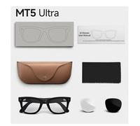 Lunettes intelligentes MT5 Ultra AI caméra 8MP photo vidéo appel Bluetooth traduction étui de charge verres doubles monture marron
