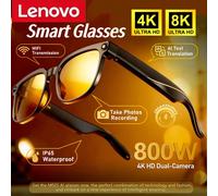 Lunettes intelligentes photochromiques Lenovo 8K HD AI avec caméra multifonctionnelle 4K, appels Bluetooth, assistant vocal, lecteur de musique, traduction BK APP 8k SET