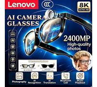 Lunettes intelligentes photochromiques multifonctionnelles Lenovo 8K AI Camera avec 2400MP, technologie de prise de vue anti-vibration et batterie de grande capacité de 290 mAh. Glasses Set