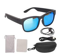 Lunettes intelligentes stéréo avec annulation du bruit, lunettes de soleil Bluetooth avec écouteurs pour cyclisme, course, conduite, pêche (bleu)