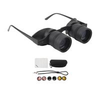 Lunettes jumelles, zoom 10x avec lentille polarisée, lunettes télescopiques optiques HD réglables mains libres pour la pêche et l'observation des oiseaux
