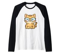 Lunettes Kawaii Chat Dessin Cute Animal Artwork Manche Raglan