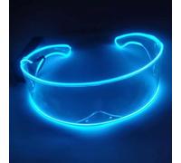 Lunettes LED, AZHU Lunettes Fluorescentes Lunettes de Fête LED Lunettes Lumineuses Lunettes Cyberpunk Shade Light Up Carnaval pour Bar Club Halloween (Bleu) 17x16x4.5cm