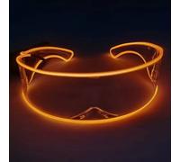 Lunettes LED, AZHU Lunettes Fluorescentes Lunettes de Fête LED Lunettes Lumineuses Lunettes Cyberpunk Shade Light Up Carnaval pour Bar Club Halloween (Orange)