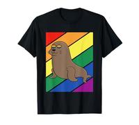 Lunettes LGBTQ Drapeau Gay Pride Mois Arc-en-ciel Lion de mer LGBT T-Shirt