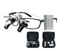 Lunettes Loupe avec Lumière, Lunette Grossissante Ergonomique, Conception D'angle Optique, Réglage de la Distance Interpupillaire, pour Dentistes, Techniciens(4X)