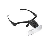 Lunettes Loupe Frontales avec 2 LED, Support Lumineux pour Loupe de Bijoutier Professionnelle, Visière Grossissante à 5 Lentilles