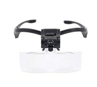 Lunettes Loupe Grossissante Loupe de bricolage Casque Loupe Frontale serre Tête Éclairage LED 5 Lentilles Amovibles Loupe de Lecture pour Bijoutier Couture du Bricolage Travail de Précision
