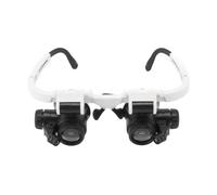 Lunettes loupe montées sur la tête 8X 15X 23X Loupe à support mains libres avec 2 lampes LED pour la réparation de montres