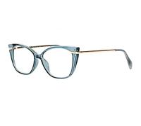 Lunettes Loupe Oeil de Chat Bleu Gris et Dorees Femme Sara - Taille: Dioptrie 2,5 - Couleur: Bleu - Femme