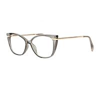 Lunettes Loupe Oeil de Chat Grises et Dorees Femme Classe Sara - Taille: Dioptrie 1,5 - Couleur: Gris - Femme