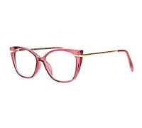 Lunettes Loupe Oeil de Chat Rouges et Dorees Femme Fashion Sara - Taille: Dioptrie 3 - Couleur: Rouge - Femme