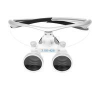 Lunettes loupes avec lumière pour dentiste, 3,5 x 420 mm, pour dentiste, travaux de précision, fabrication de bijoux, électronique, distance de travail de 420 mm, légères et confortables, avec étui