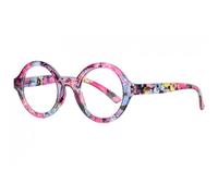 Lunettes Loupes-New Time-Grandes Lunettes de Lecture Rondes Roses a Fleurs Femme Giny - Dioptrie 1,5 - Rose