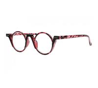 Lunettes Loupes-New Time-Lunettes de Lecture Rondes Vintage Rouges Ecailles Noires Letta - Dioptrie +4 - Rouge