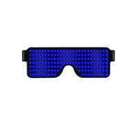 Lunettes lumineuses à LED pour boîte de nuit, lunettes de soleil clignotantes, rechargeables par USB, multi-usages pour fête, écran néon fournitures de fête pour enfants, hommes et femmes, Bleu