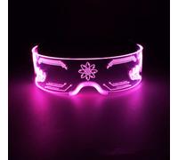 Lunettes lumineuses, Lunettes LED 7 Couleurs, Lunettes à visière lumineuse électronique Lunettes lumineuses colorées au néon cool pour Noël, Halloween, Fête, Bar, Club (D)