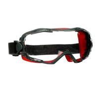 Lunettes-masque 3M GoggleGear 6000, monture rouge, traitement antibuée/antirayures Scotchgard (K&N), écran transparent, GG6001SGAF-RED-EU x10 morceau