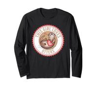 Lunettes Mignonnes en Forme de Loutre et cœur Rouge avec Inscription « This Girl Loves Otters » Manche Longue