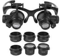 Lunettes montées sur la tête avec loupe lumineuse Bijoux Réparation de montres Loupe 10 fois 15 fois 20 fois 25 fois 1 jeu A