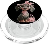 Lunettes Motif léopard Rose pour Chien Teckel PopSockets PopGrip pour MagSafe