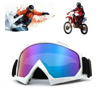 Lunettes Moto Anti-Buée & Ski Sécurité - Protection UV400 (Blanc/Bleu)