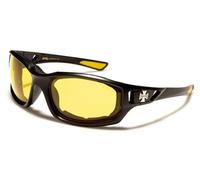 Lunettes Moto Motard de Soleil Biker Croix Conduite Nuit Malte Homme Femme Verres Jaune ref:8CP935ND