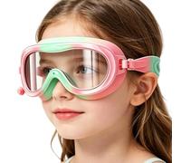Lunettes natation enfant Antibuée Vision Large Avec Bouchons D'Oreilles | Lunettes De Piscine À Sangle Réglable Pour Enfant 3-14 Ans Rivière Lac Parc Aquatique Vacances Été
