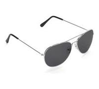 Lunettes noires d'aviateur contour argent adulte Taille Unique argent G