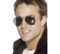 Lunettes noires d'aviateur contour or adulte Taille Unique or G