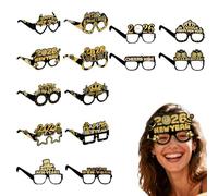 lunettes Nouvel An 2026 lot de 14 paires décoratives noir et or pour fête déguisée accessoires photo adultes enfants soirée réveillon déguisement fête familiale