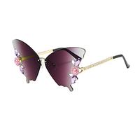 Lunettes papillon lunettes de soleil papillon avec strass papillon lunettes CADEAUX pour les femmes à la mode Party lunettes de soleil RyR644, E, Taille unique