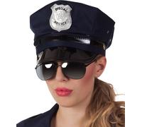 Lunettes "Police" | Lunettes de fête miroir argent