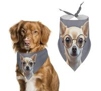 Lunettes pour chihuahua - Bandanas pour nourrir et toiletter - Bavoirs triangulaires lavables pour animaux domestiques - Écharpe pour chats et chiens