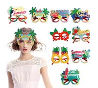 Lunettes pour les yeux de fête tropicale, lunettes de soleil sur la plage - 9 paires de lunettes tropicales - Accessoires de déguisement amusants pour enfants et adultes - Accessoires pour photomatons