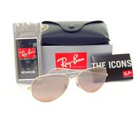 Lunettes Ray-Ban Aviateur RB3025 001/3E 62Mm Arista Or Rose Miroir Dégradé
