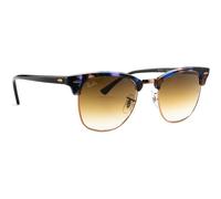 Ray-Ban Unisex Sunglass RB3016 Clubmaster Fleck - Couleur du Monture: Marron et Bleu, Couleur de Lentille: Dégradé marron clair