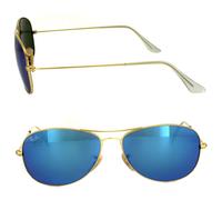 Lunettes Ray-Ban Cockpit 3362 112/17 Or Mat Miroir Bleu Grand 59mm