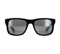 Lunettes Ray-Ban Justin 4165 622/6G Caoutchouc Noir Gris Miroir Grand 55mm