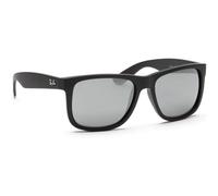 Ray-Ban Hommes Lunettes de soleil - JUSTIN - RB4165 - 622/6G - 55mm - Noires, Rectangulaire, miroité, mirrored