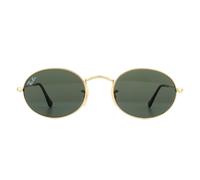 Ray - Ban Unisex RB3547N OVAL 001 Lunettes de soleil Métal Or Vert G15 Ronde Normale